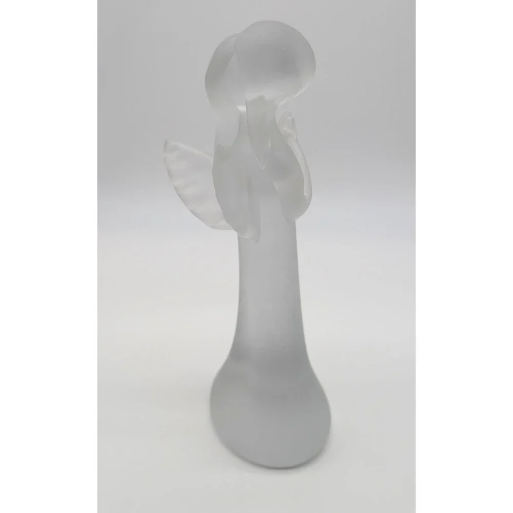 Satin Art Glass Angel Figurine Frosted  Praying Figure 9